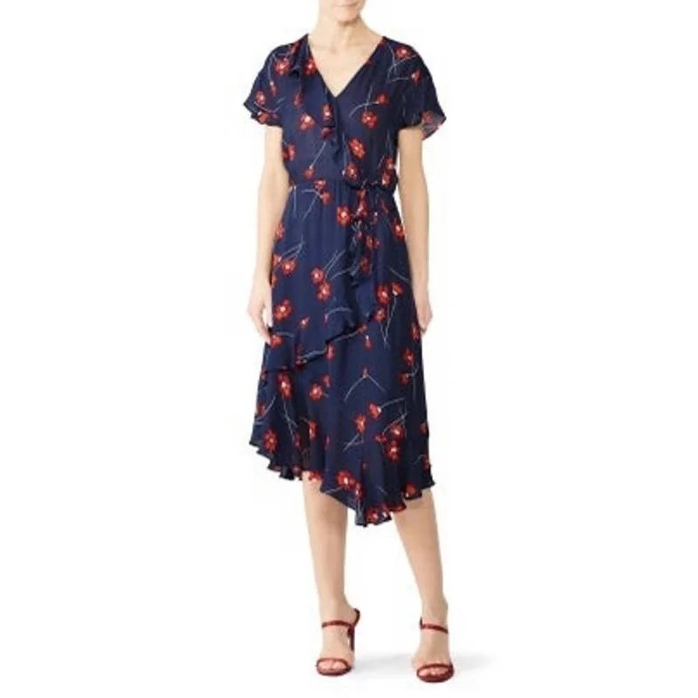PARKER Verity Floral Dress Blue & Red